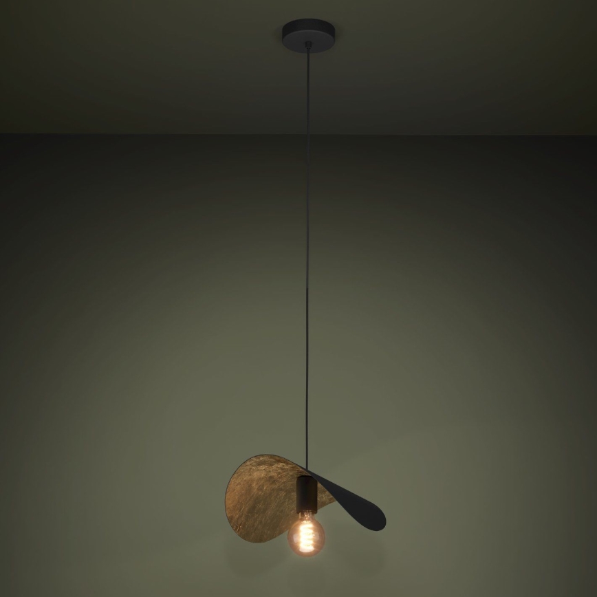 Eglo - Pendel 1xE27/40W/230V 41 cm sort/guldfarvet