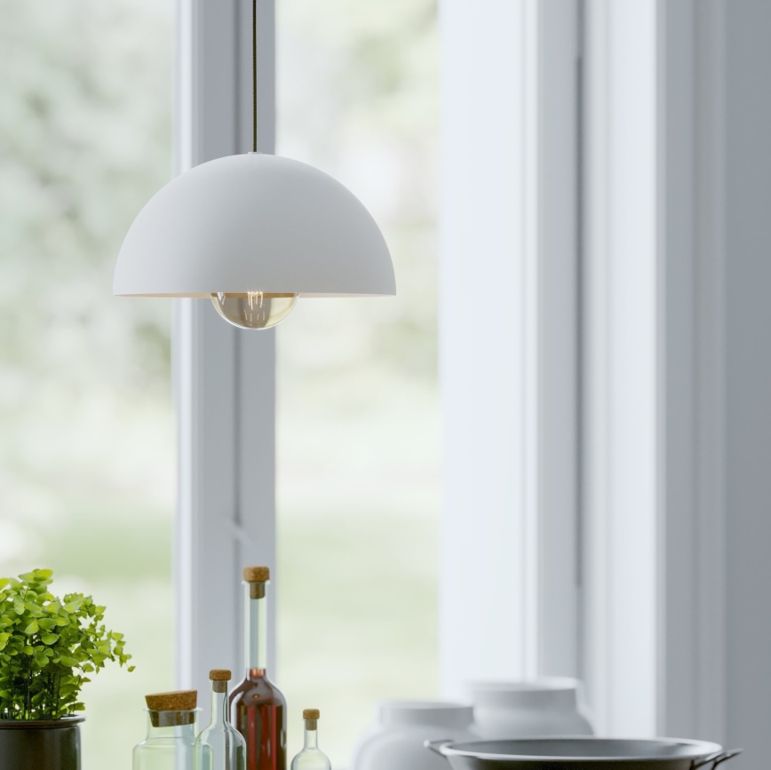 Eglo - Pendel 1xE27/40W/230V diameter 30 cm hvid