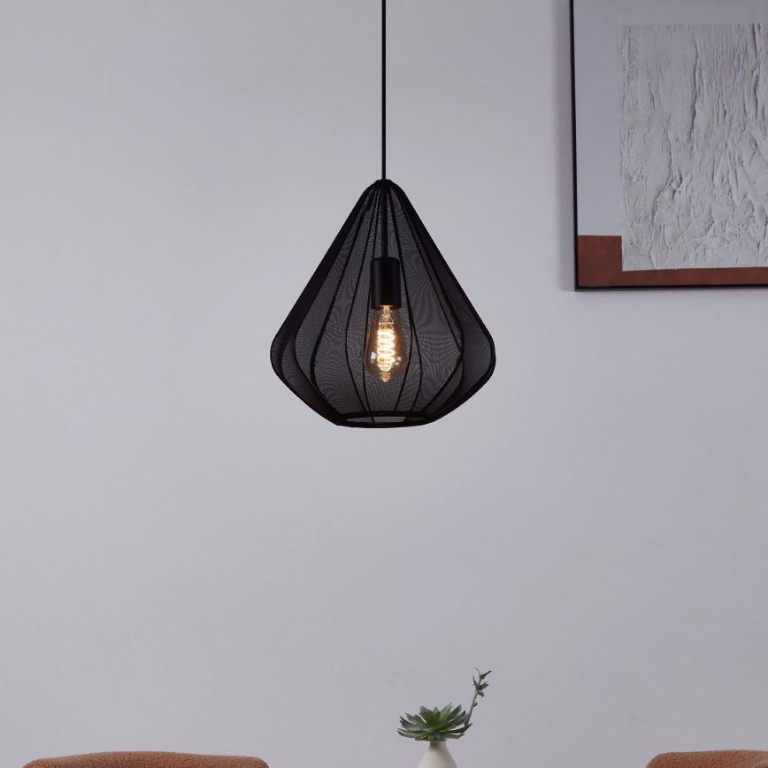 Eglo - Pendel 1xE27/40W/230V diameter 33,5 cm sort