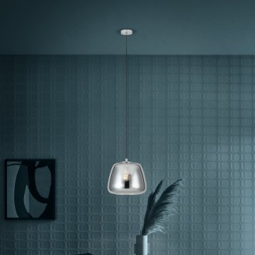 Eglo - Pendel 1xE27/40W/230V diameter 35 cm grå