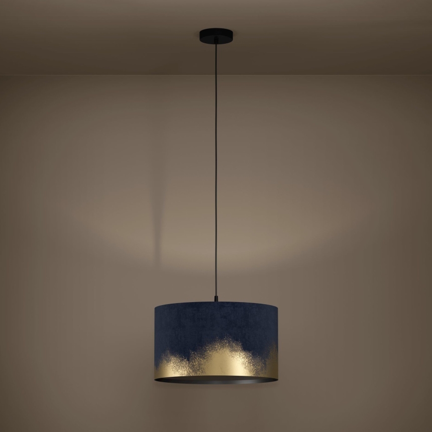Eglo - Pendel 1xE27/40W/230V diameter 38 cm blå/guldfarvet