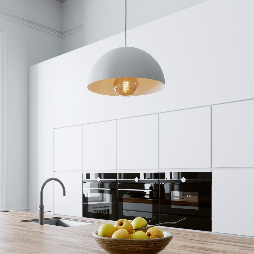 Eglo - Pendel 1xE27/40W/230V diameter 38 cm hvid