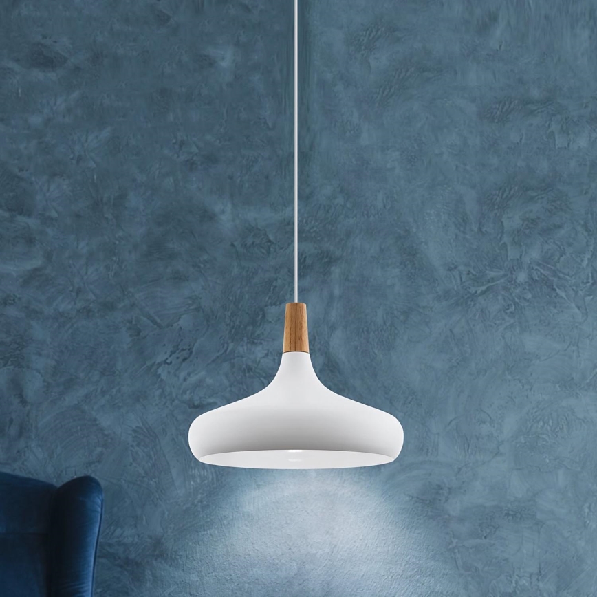 Eglo - Pendel 1xE27/40W/230V diameter 40 cm hvid - FSC-certificeret
