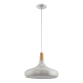 Eglo - Pendel 1xE27/40W/230V diameter 40 cm sølvfarvet - FSC-certificeret