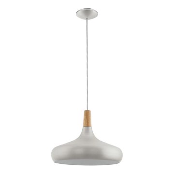 Eglo - Pendel 1xE27/40W/230V diameter 40 cm sølvfarvet - FSC-certificeret