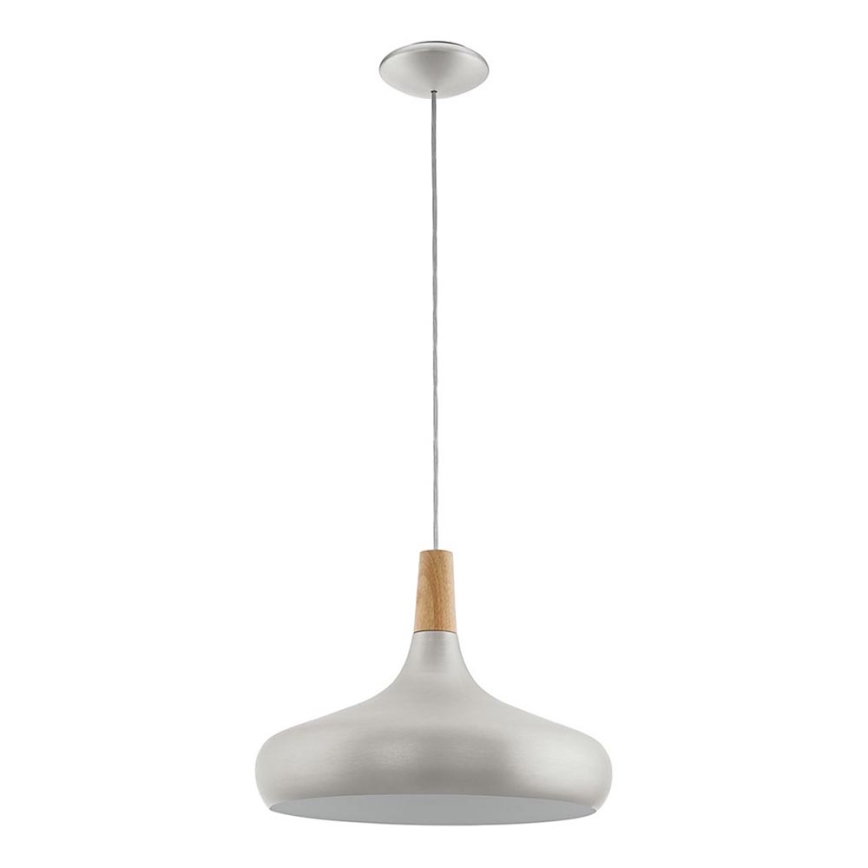 Eglo - Pendel 1xE27/40W/230V diameter 40 cm sølvfarvet - FSC-certificeret