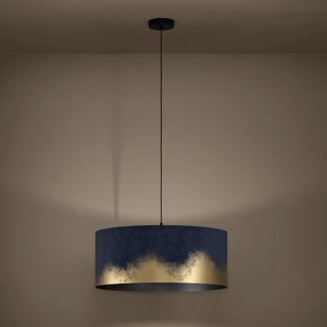 Eglo - Pendel 1xE27/40W/230V diameter 53 cm blå/guldfarvet