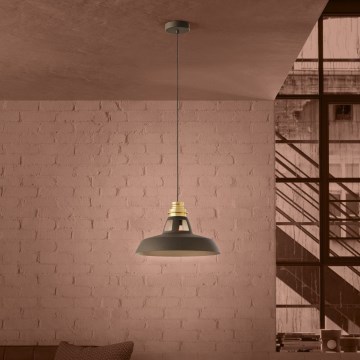 Eglo - Pendel 1xE27/40W/230V sort/guldfarvet