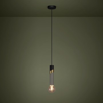 Eglo - Pendel 1xE27/40W/230V sort/guldfarvet