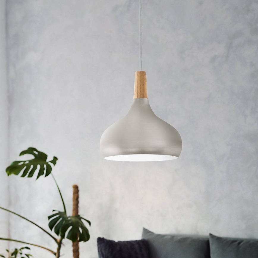 Eglo - Pendel 1xE27/60W/230V diameter 28 cm sølvfarvet - FSC certificeret