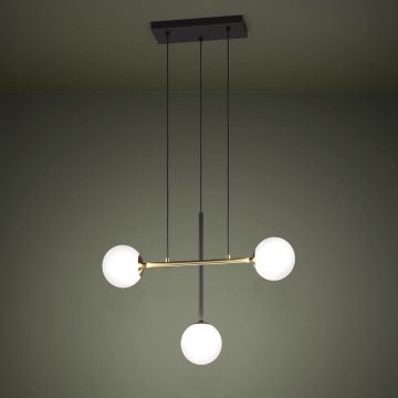 Eglo - Pendel 3xE14/40W/230V guldfarvet/sort