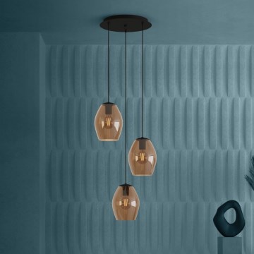 Eglo - Pendel 3xE27/40W/230V brun