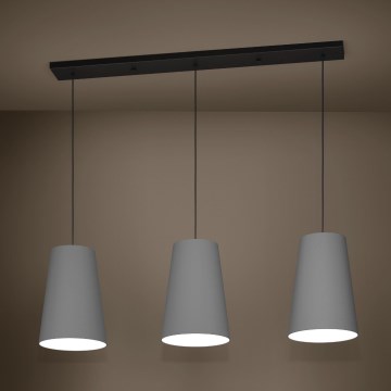 Eglo - Pendel 3xE27/40W/230V grå