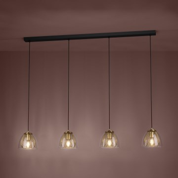 Eglo - Pendel 4xE27/40W/230V guldfarvet