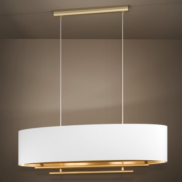 Eglo - Pendel 4xE27/40W/230V hvid/guldfarvet