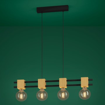 Eglo - Pendel 4xE27/40W/230V sort/brun