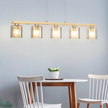 Eglo - Pendel 5xE27/28W/230V - FSC certificeret