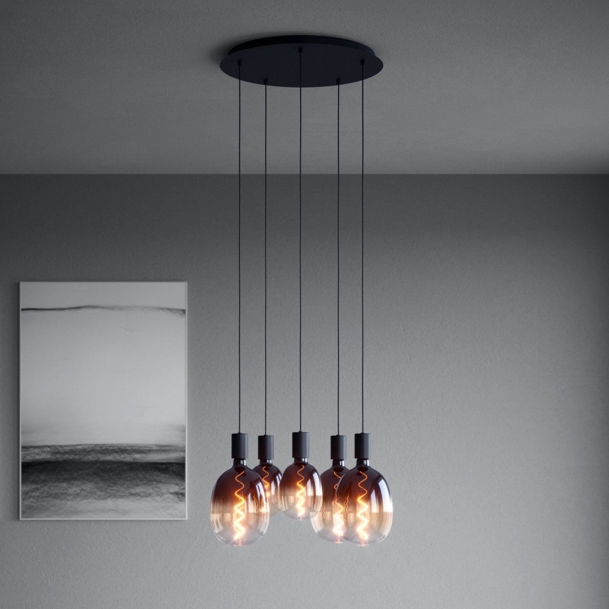Eglo - Pendel 5xE27/40W/230V sort