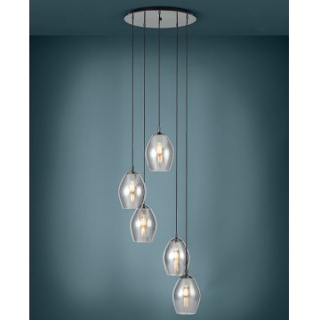 Eglo - Pendel 5xE27/60W/230V røget