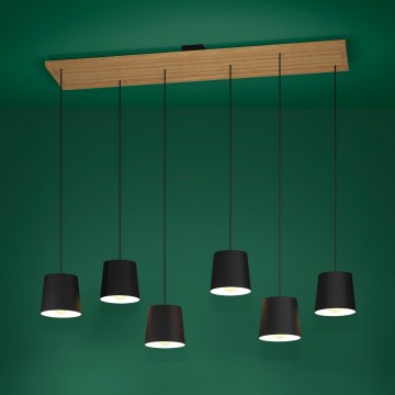Eglo - Pendel 6xE27/40W/230V sort/brun