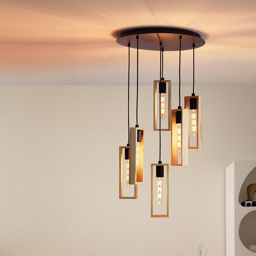 Eglo - Pendel 6xE27/60W/230V - FSC certificeret