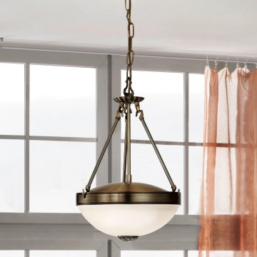 EGLO - Pendel med kædeophæng 2xE27/60W/230V bronze