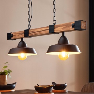 Eglo - Pendel med kædeophæng 2xE27/60W/230V - FSC certificeret