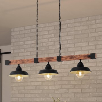 Eglo - Pendel med kædeophæng 3xE27/60W/230V - FSC certificeret