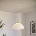 Eglo - Pendel med wire 1xE27/40W/230V Ø 40 cm hvid/beige