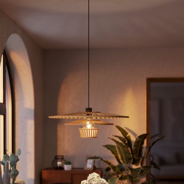 Eglo - Pendel på kabel 1xE27/40W/230V bambus