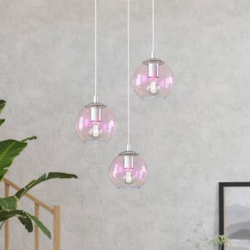 Eglo - Pendel på wire 3x E27/60W/230V, blank krom