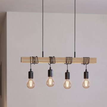 Eglo - Pendel TOWNSHEND 4xE27/60W/230V - FSC certificeret