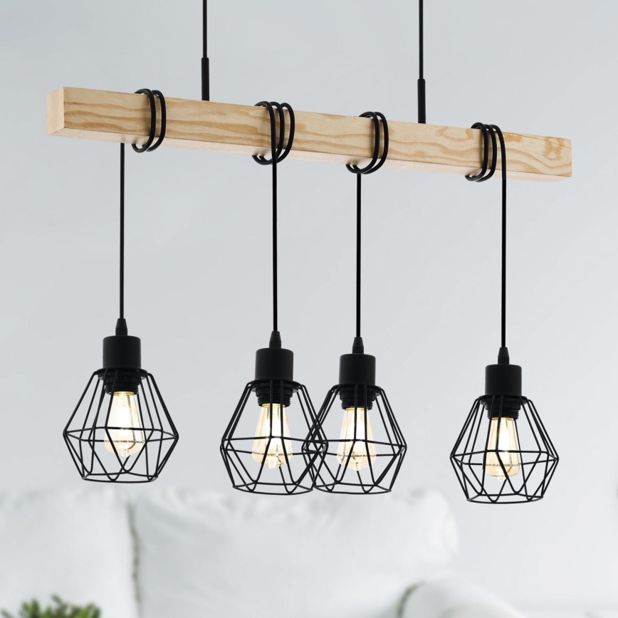 Eglo - Pendel TOWNSHEND 4xE27/60W/230V