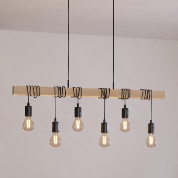 Eglo - Pendel TOWNSHEND 6xE27/60W/230V - FSC certificeret
