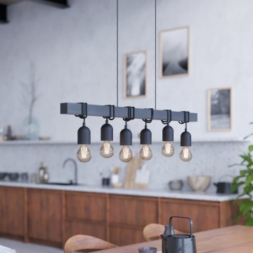 Eglo - Pendel TOWNSHEND 6xE27/60W/230V - FSC certificeret