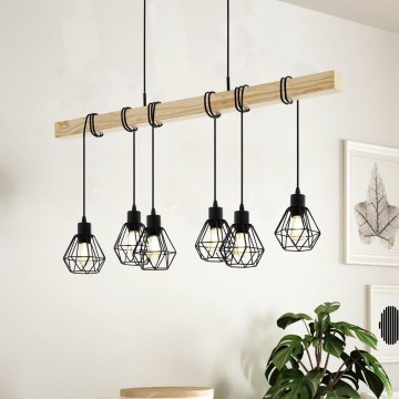 Eglo - Pendel TOWNSHEND 6xE27/60W/230V - FSC certificeret