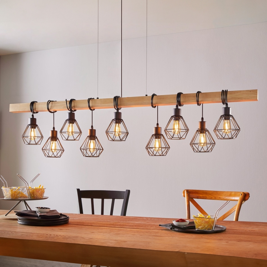 Eglo - Pendel TOWNSHEND 9xE27/60W/230V - FSC certificeret