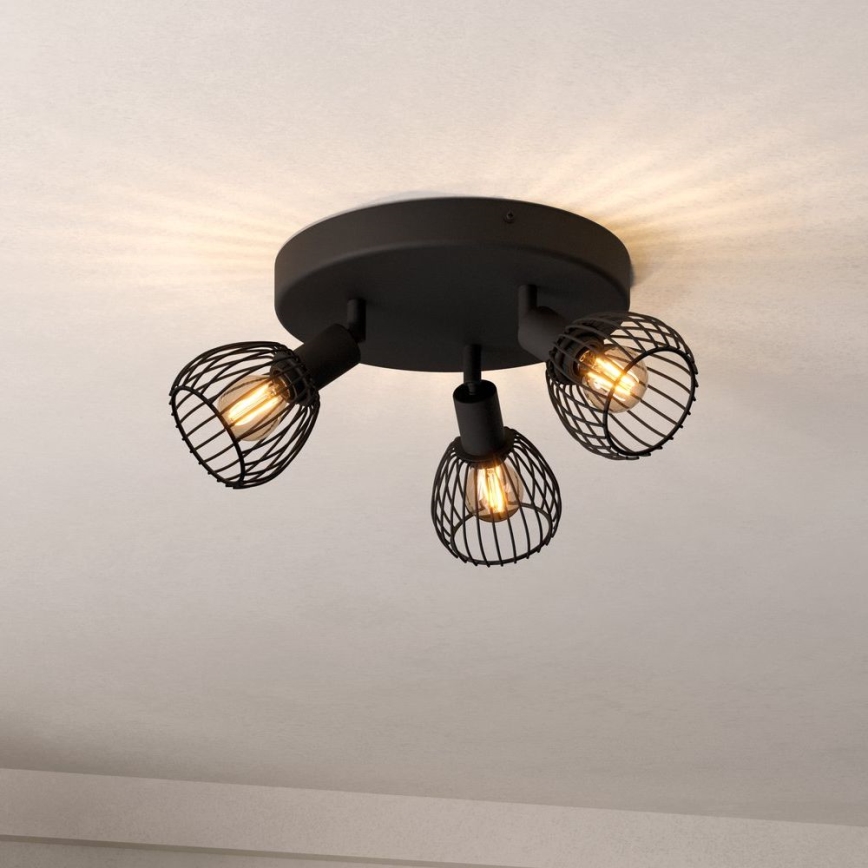 Eglo - Spotlampe 3xE14/40W/230V sort