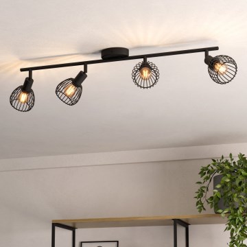 Eglo - Spotlampe 4xE14/40W/230V sort