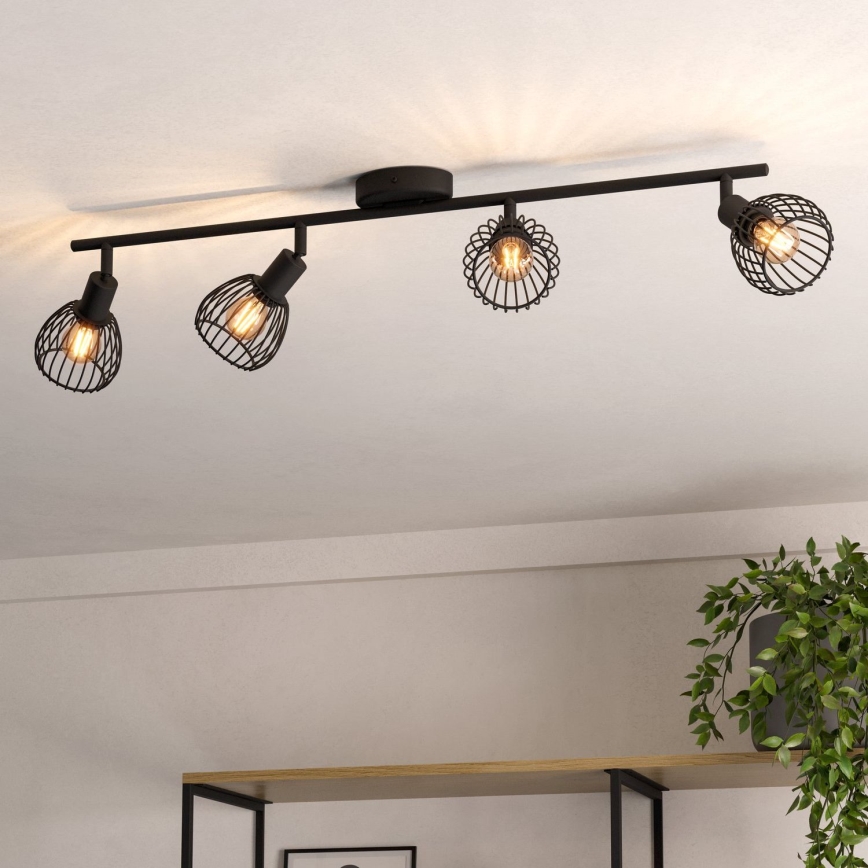Eglo - Spotlampe 4xE14/40W/230V sort