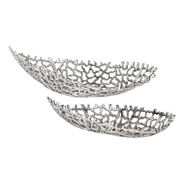 Eglo - SÆT 2x Dekorativ bakke 44/61 cm sølvfarvet