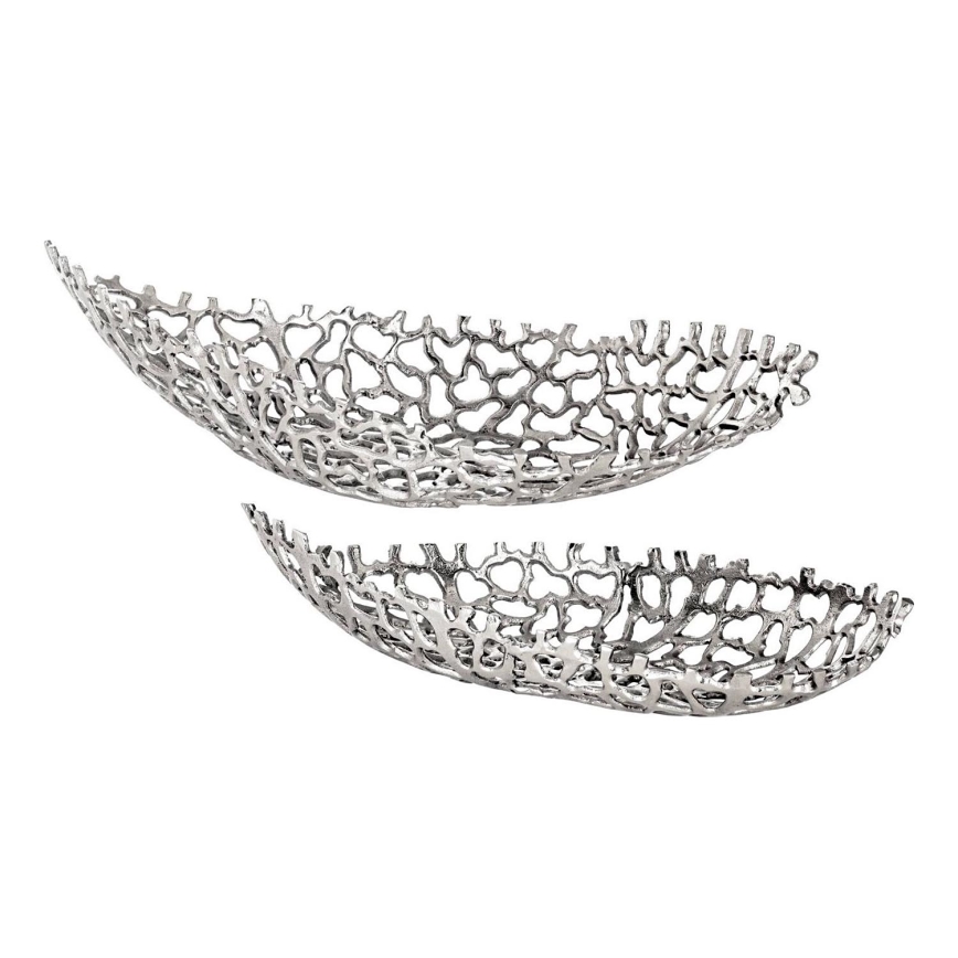 Eglo - SÆT 2x Dekorativ bakke 44/61 cm sølvfarvet