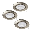 Eglo - SÆT 3x LED indbygningslampe 1xGU10/4W/230V mat krom