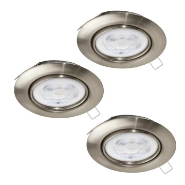 Eglo - SÆT 3x LED indbygningslampe 1xGU10/4W/230V mat krom