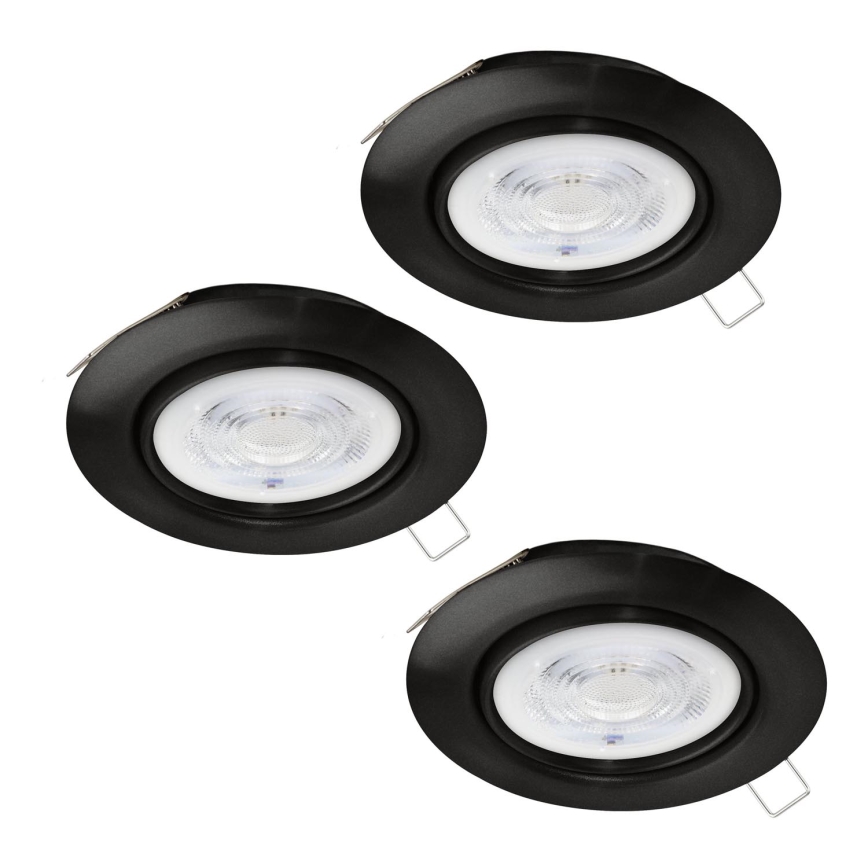 Eglo - SÆT 3x LED indbygningslampe 1xGU10/4W/230V sort