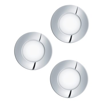 Eglo - SÆT 3x LED indbygningslampe til badeværelse FUEVA 1xLED/2,8W/230V IP44 skinnende krom