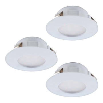 Eglo - SÆT 3x LED indbygningslampe til badeværelse PINEDA 1xLED/4,9W/230V IP44