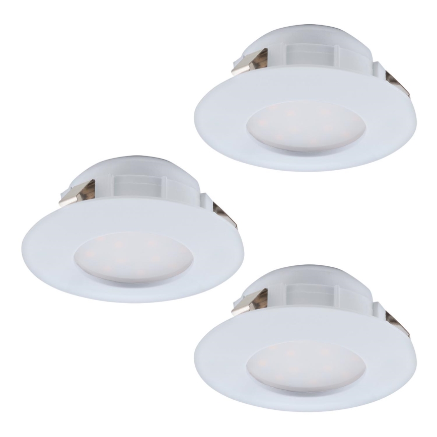 Eglo - SÆT 3x LED indbygningslampe til badeværelse PINEDA 1xLED/4,9W/230V IP44