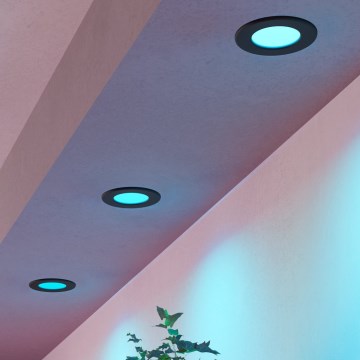 Eglo - Sæt 3x LED RGBW dæmpbare indbygningsspots til badeværelse LED/2,8W/230V 2700-6500K Ø 8,8 cm IP44 sort