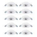 Eglo - Sæt med 10 LED-indbygningsspots, 4,9W/230V, 2700/4000/6500K, Ø 9 cm, hvid